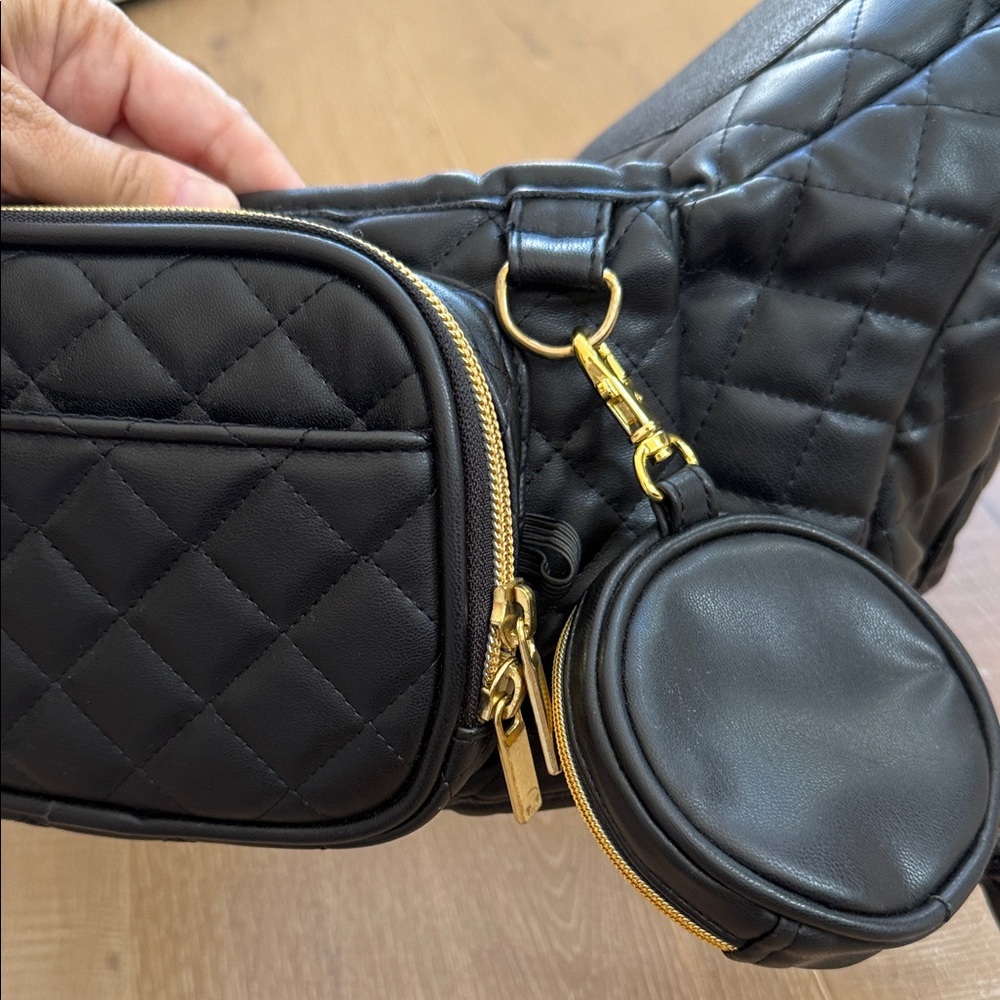 Tushbaby Black Quilted Women's Belt Bag Set - Picture 6 of 9